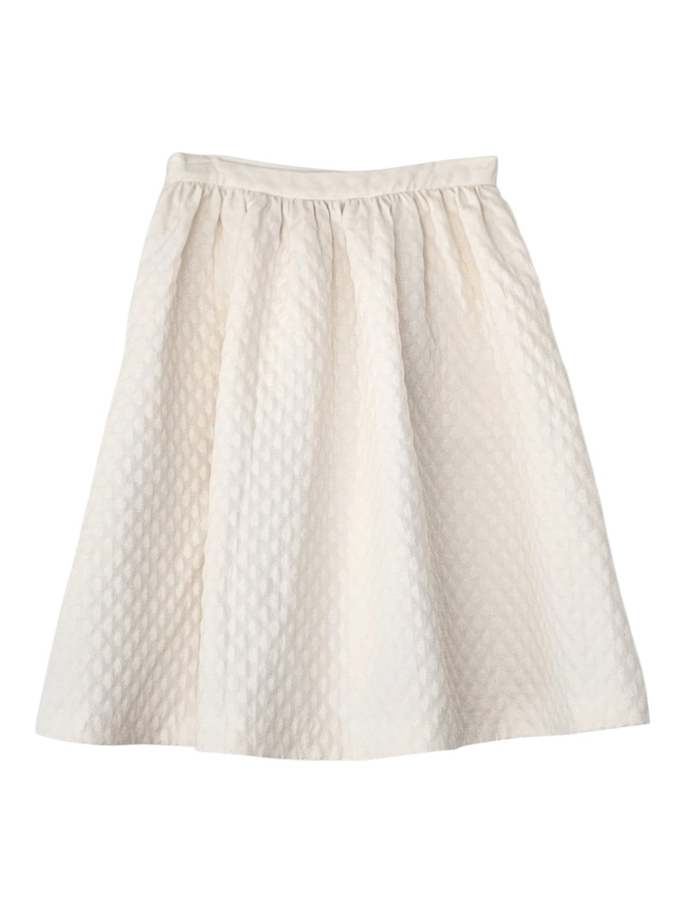 H&M Cream Textured A-Line Midi Full Skirt S
